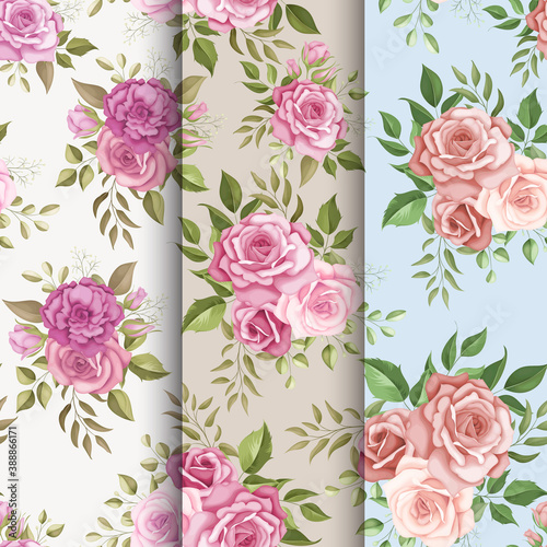Fototapeta Naklejka Na Ścianę i Meble -  Beautiful floral seamless pattern design