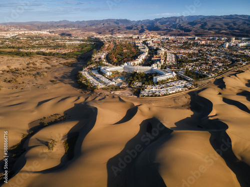 Dunas de Maspalomas a vista de pájaro, Gran Canaria