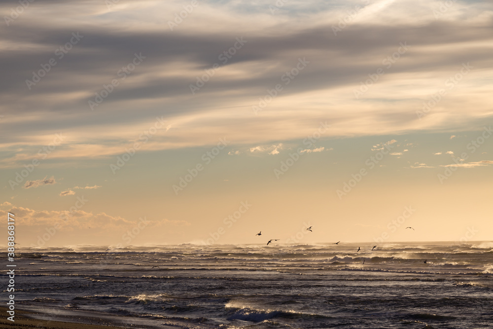 sunset over the sea