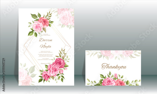 Beautiful floral wedding invitation card template © darren