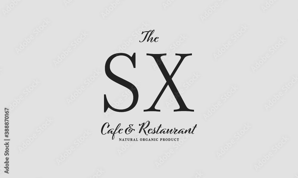 Fototapeta premium cafe restaurant premade logo initials monogram elegant luxury alphabet