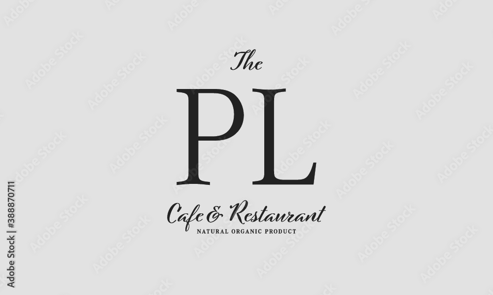Fototapeta premium cafe restaurant premade logo initials monogram elegant luxury alphabet