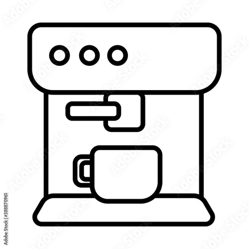 coffee shop make machine appliance line style icon