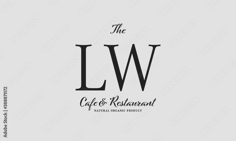 Fototapeta premium cafe restaurant premade logo initials monogram elegant luxury alphabet