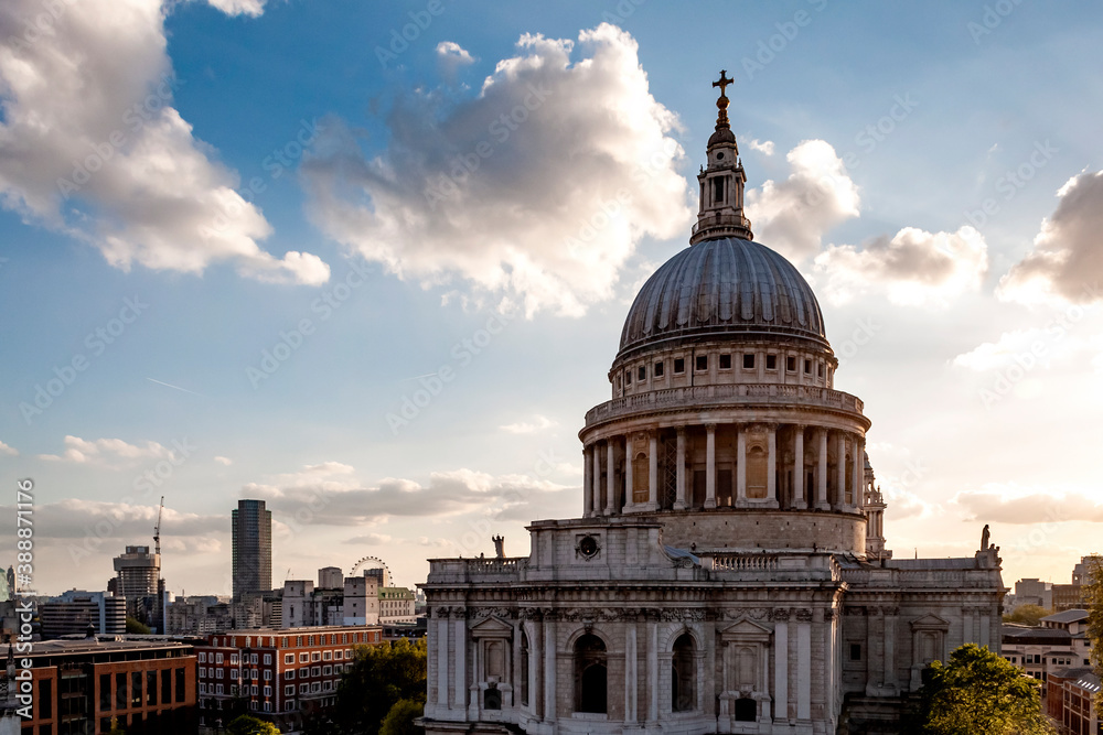 St Paul’s cathedral at sunset in London, England
