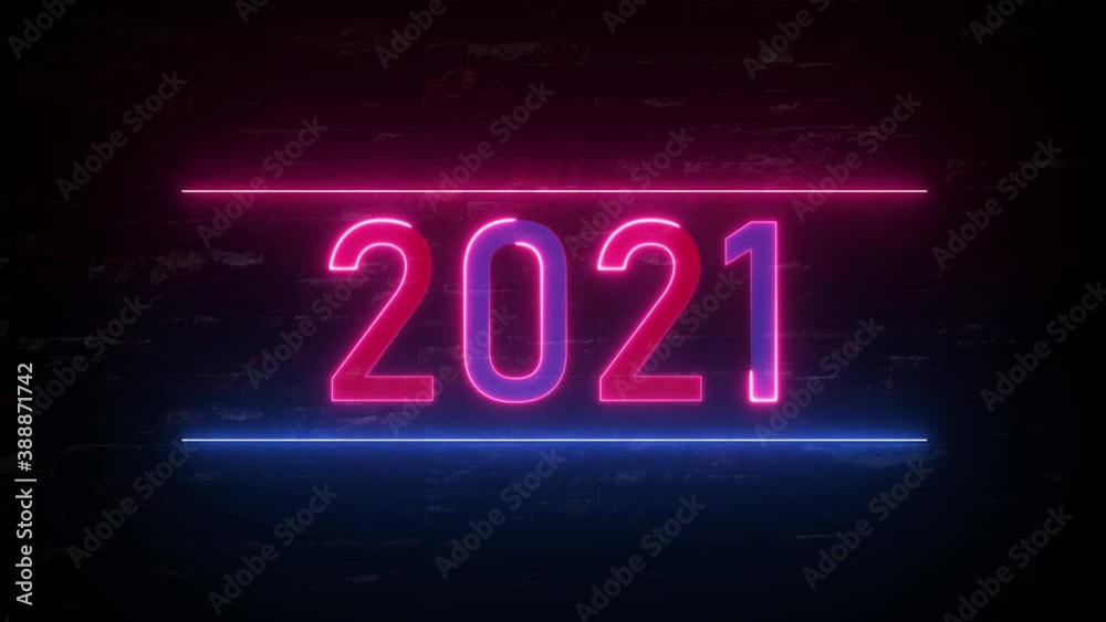 2021 new year. Neon light and flashing led lights abstract background 4K video. 2021 new year. Neon light and flashing led lights abstract background 4K video.
