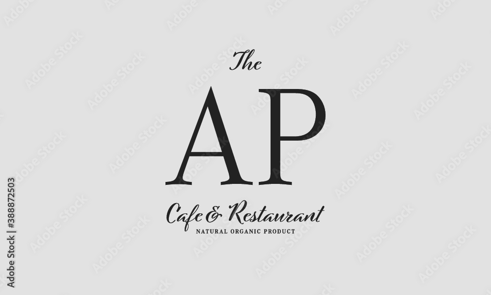 Fototapeta premium cafe restaurant premade logo initials monogram elegant luxury alphabet