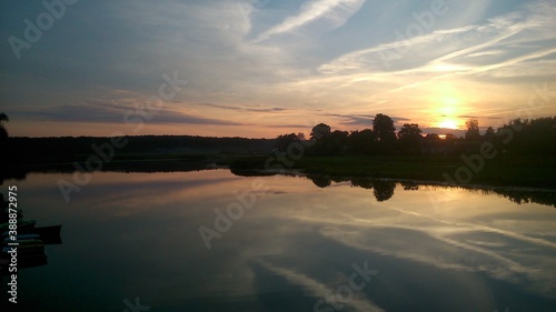 sunset over the river