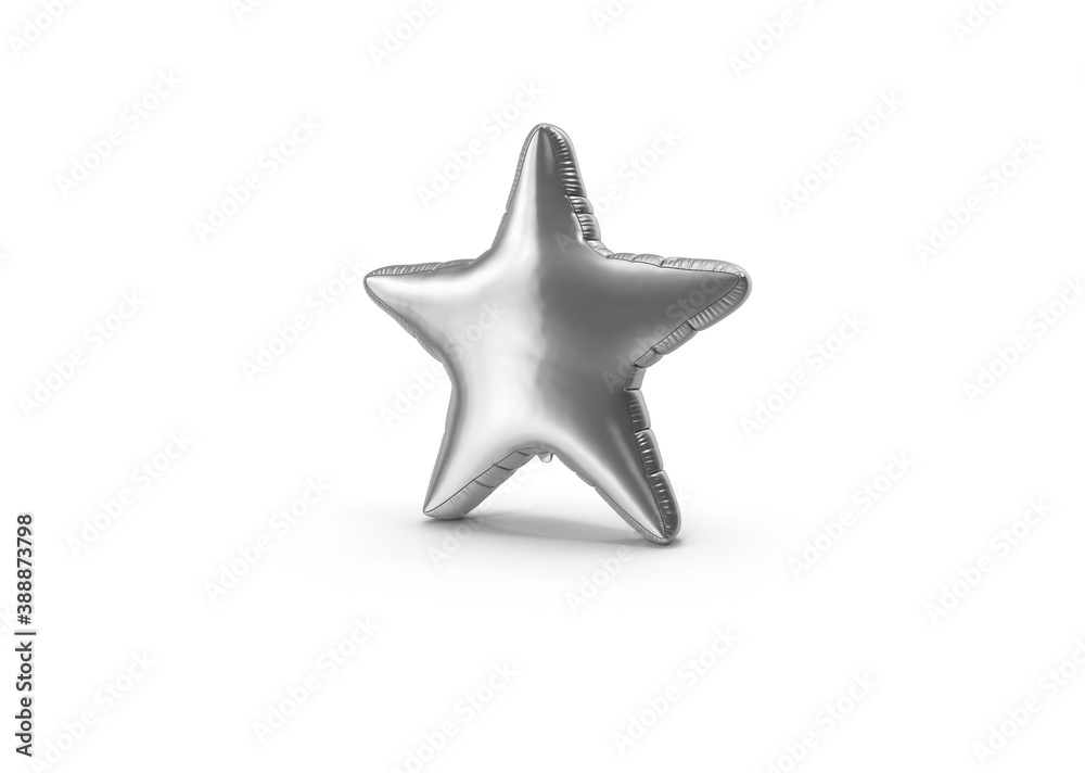 3D Illustration of Star Balloon On White Background 3D Illustration of Star Balloon On White Background