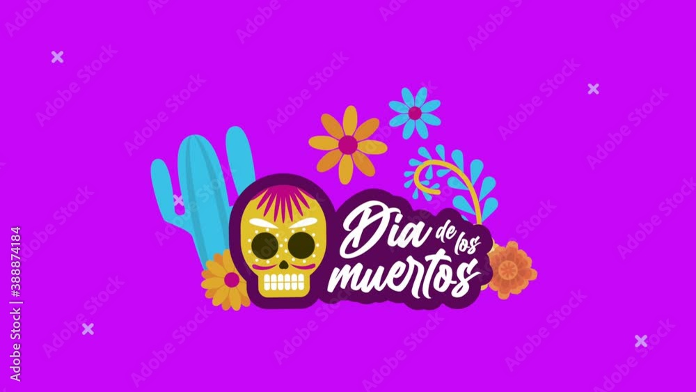 dia de los muertos lettering celebration with skull and cactus dia de los muertos lettering celebration with skull and cactus