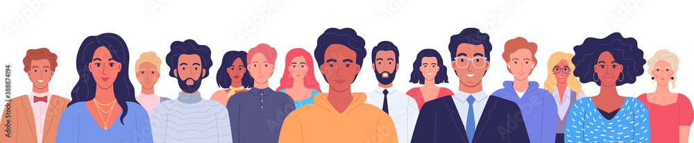 Different young modern people flat vector illustration Different young modern people flat vector illustration
