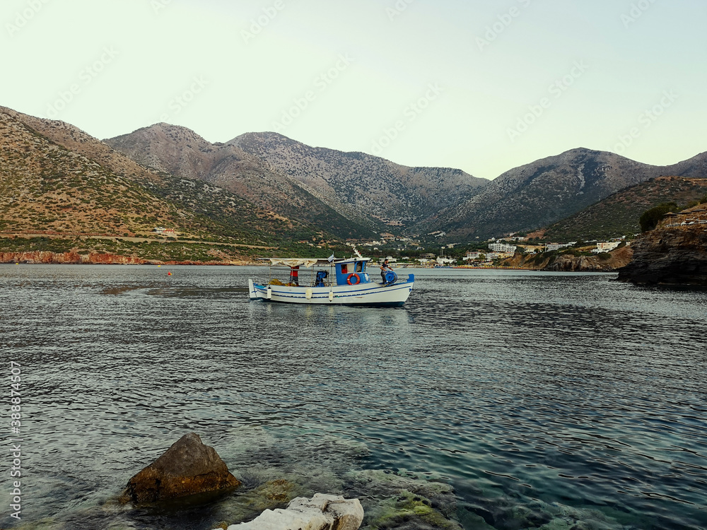 Greek fishing boat on the lake