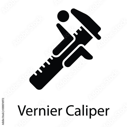 vernier caliper glyph vector icon
