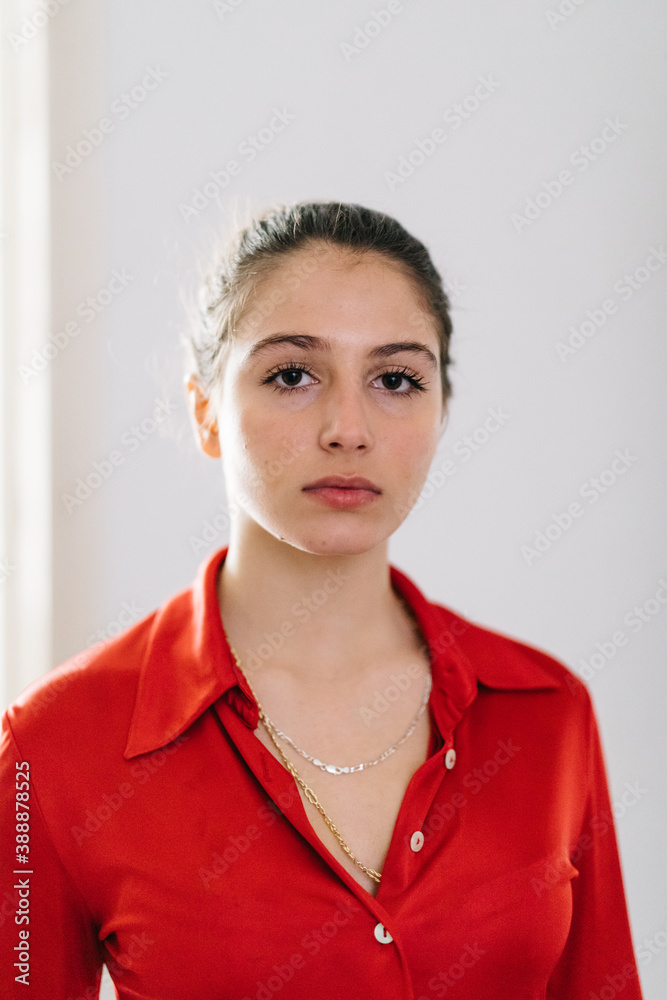 Relaxed female looking at camera Relaxed female looking at camera