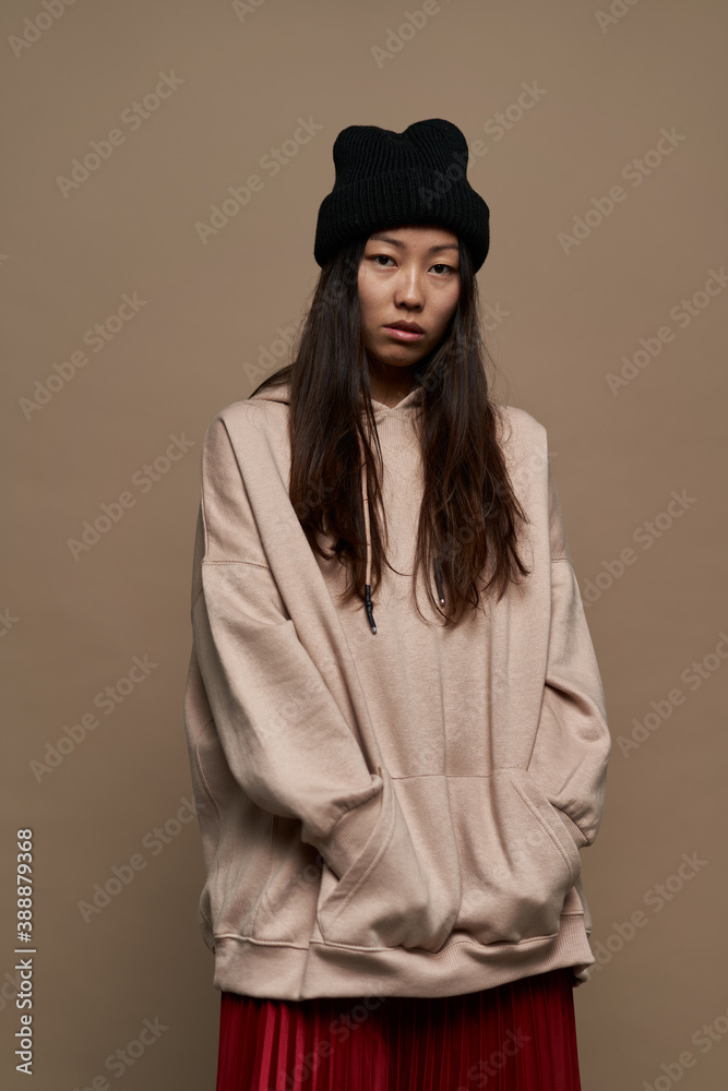 Confident ethnic model looking at camera Confident ethnic model looking at camera