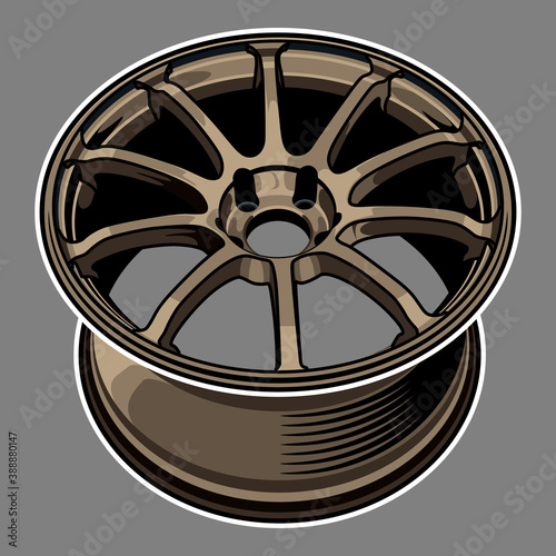 car wheel illustration for conceptual design