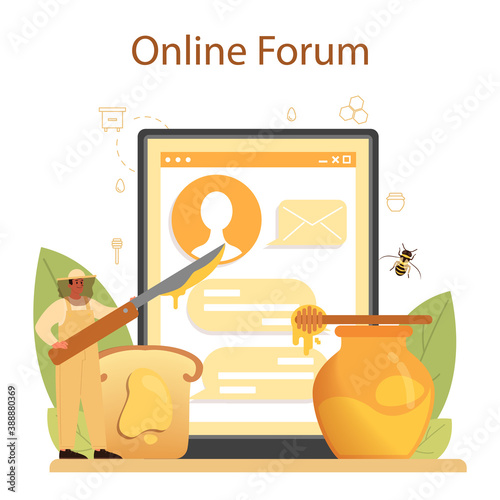 Hiver or beekeeper online service or platform. Professional farmer