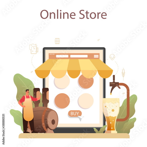 Brewery online service or platform. Craft beer production, brewing