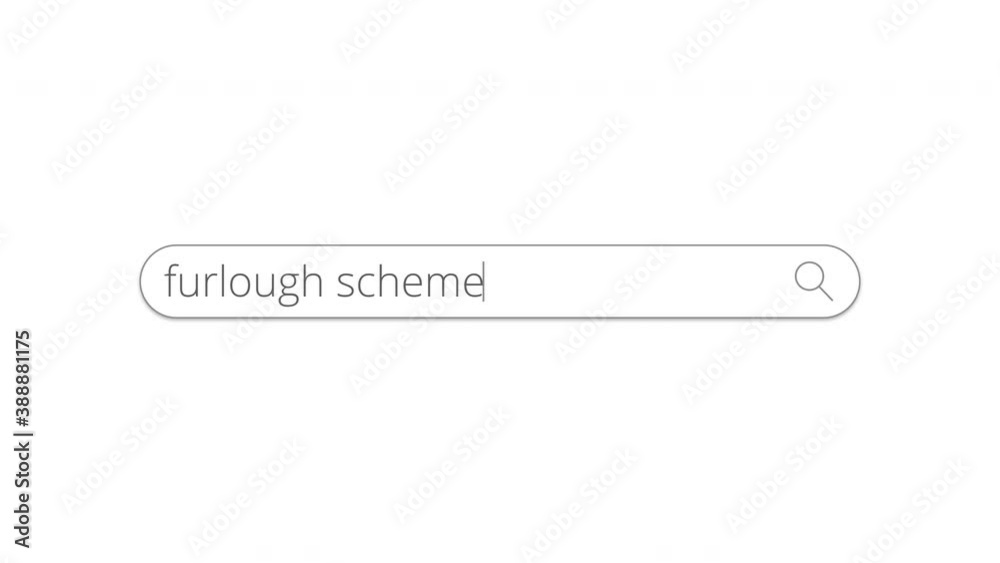 Internet browser search bar animation, searching for furlough scheme information Internet browser search bar animation, searching for furlough scheme information