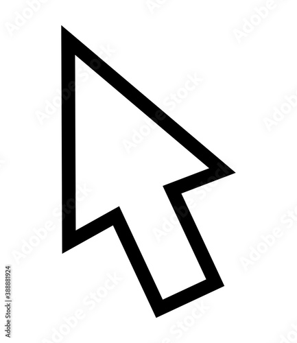 Cursor mouse icon. Mouse pointer sign. Outline vector illustration isolated on white background.