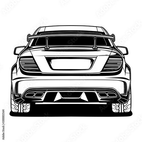 Black And White Car Illustration For Conceptual Design
