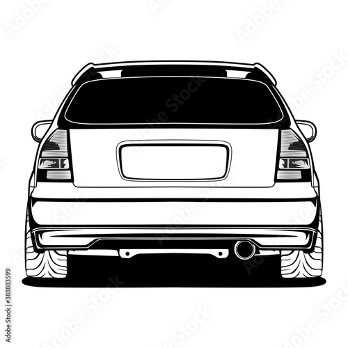 Black And White Car Illustration For Conceptual Design