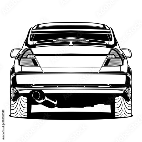 Black And White Car Illustration For Conceptual Design