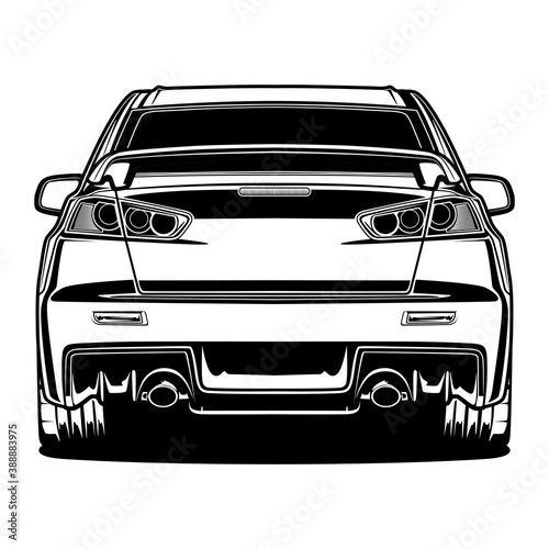 Black And White Car Illustration For Conceptual Design