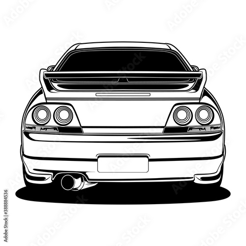 Black And White Car Illustration For Conceptual Design