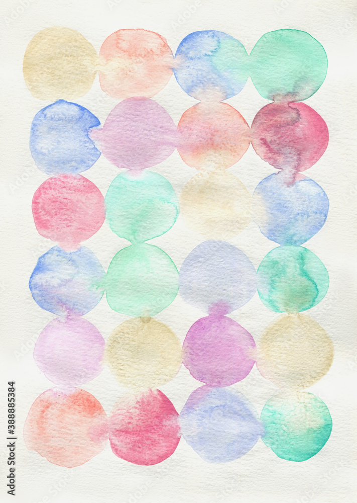 Pastel colors set of circles on white paper Pastel colors set of circles on white paper