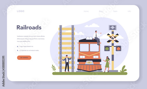Transportation sector of the economy web banner or landing page.