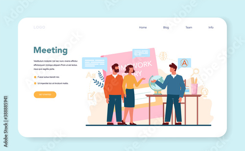 Teacher web banner or landing page. Profesor planning