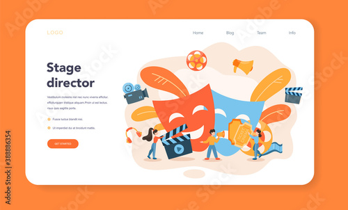 Director web banner or landing page. Idea of creative people