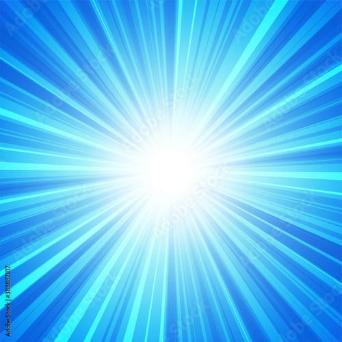 【背景画像素材】放射線状の光の背景 青 正方形【集中線・スピード感】