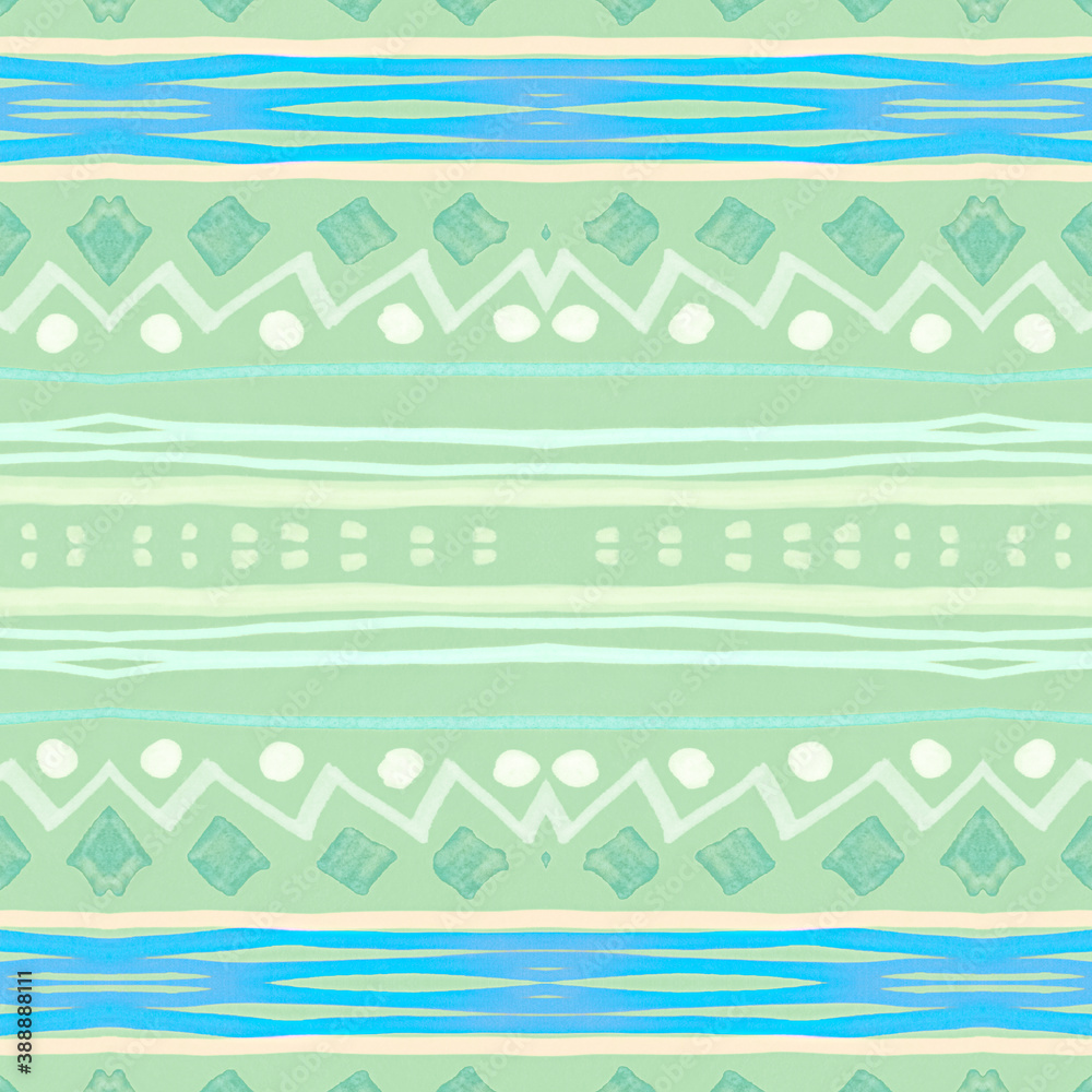 Seamless Ethnic Background. Watercolor Ikat Print Seamless Ethnic Background. Watercolor Ikat Print