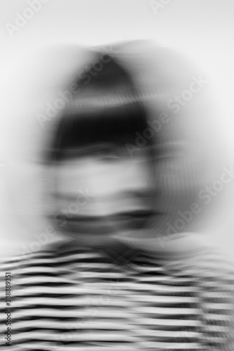 split personality, portrait of woman with motion blur