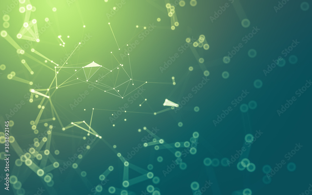 Abstract background. Molecules technology with polygonal shapes, connecting dots and lines. Connection structure. Big data visualization. Abstract background. Molecules technology with polygonal shapes, connecting dots and lines. Connection structure. Big data visualization.