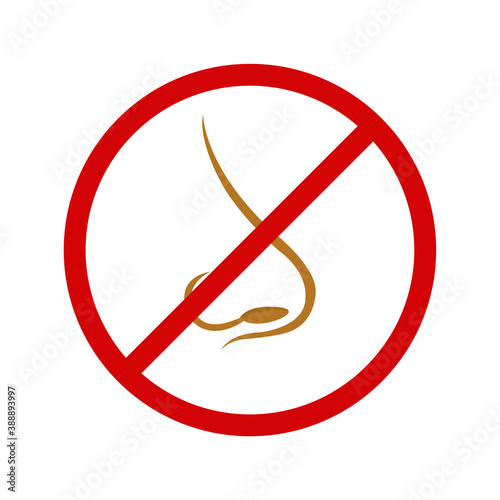 nose icon, no smell, first signs of coronavirus, vector illustration