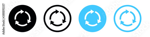 rotate icon, Update symbol, Arrow rotation circle, Repetitive process icon with circular arrows explanation, renewable energy, recycling, Round reload or repeat icon, rotate arrow for apps and website