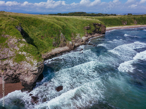 Aerial view of coastal cliffs of Krabbe Peninsula photo