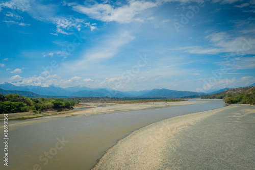 The Cauca River is the second most important river in Colombia. It is born near the Ox lagoon in the Colombian Massif (department of Cauca). 
