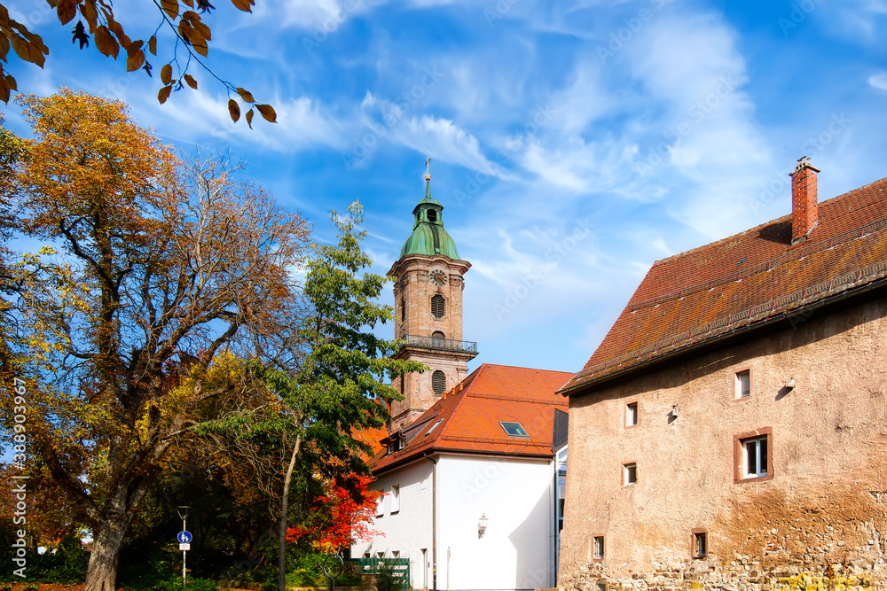 The medieval village Villingen-Schwenningen in Black Forest by the Rierttor, Germany