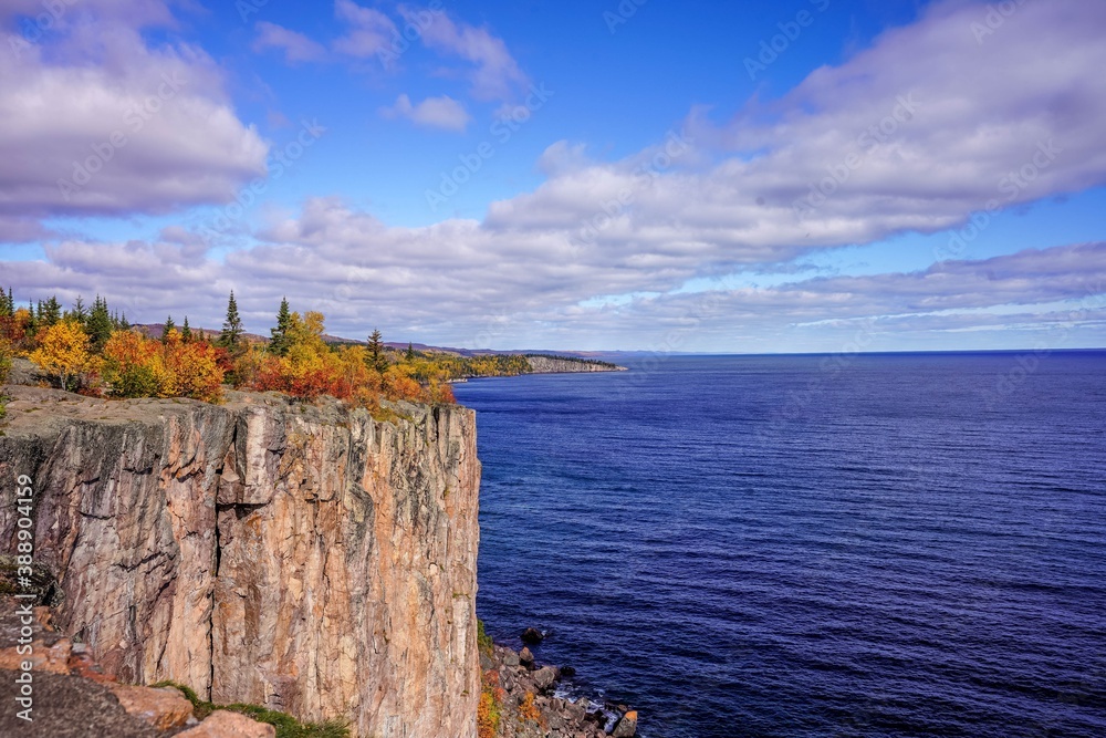 Palisade Head with blue sky and clouds