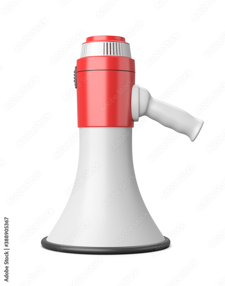 Red Megaphone on White Background