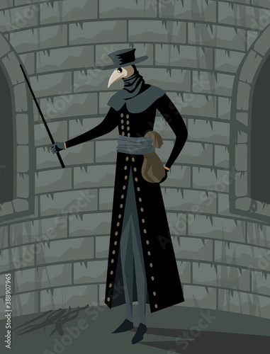 black pest bubonic plague doctor
