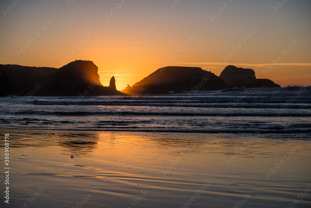 Sunset in the famous Sand Dollar Beach. California, USA.