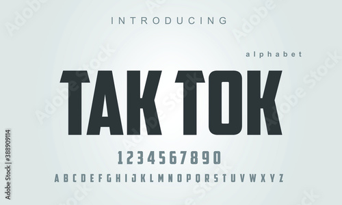 Tak Tok font. Elegant alphabet letters font and number. Classic Lettering Minimal Fashion Designs. Typography modern serif fonts regular uppercase and numbers. vector illustration
