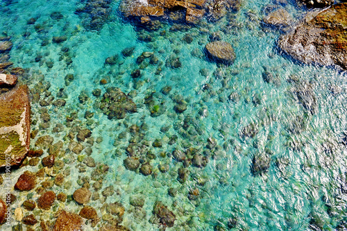 Aerial view of the sea on the coast