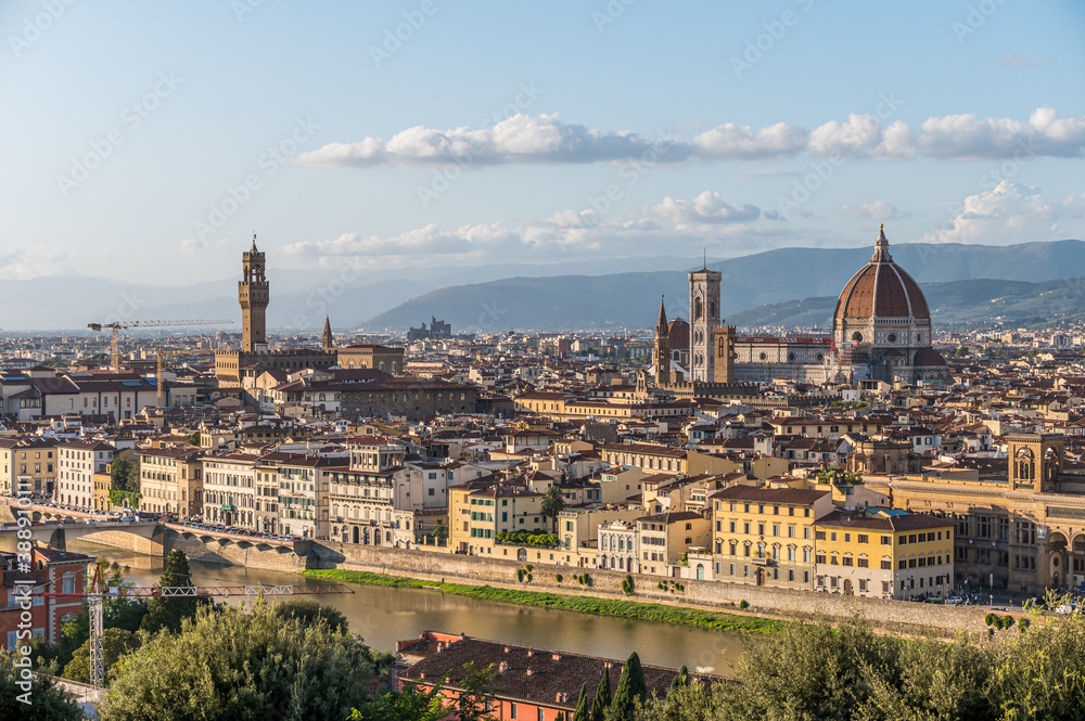 Santa Maria del Fiore and Piazza della Signoria towering over the Florence cityscape.