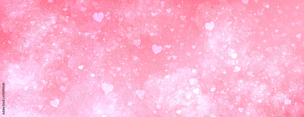 romantic cute pink airy light light background with many hearts. Universal background for valentines, cards, banners